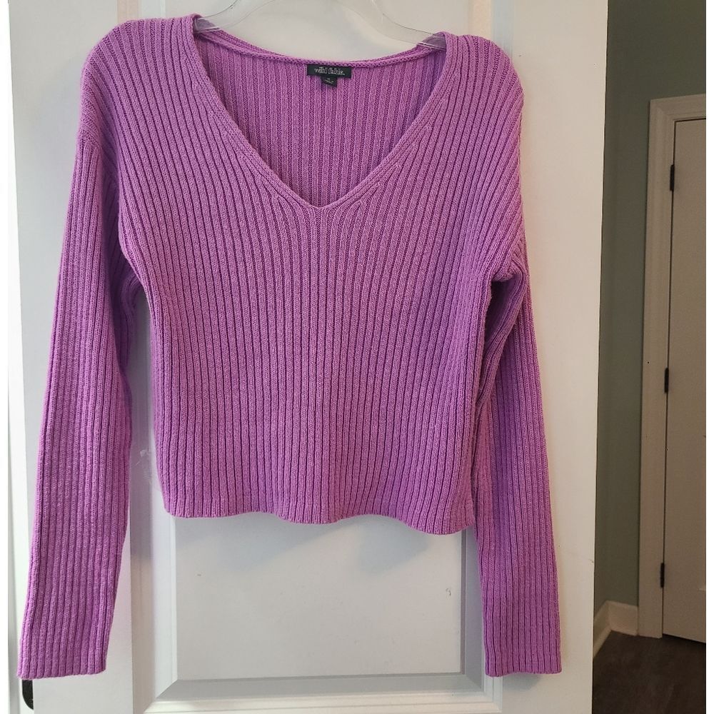 Wild Fable Fuschia Ribbed Cropped Sweater - Picture 4 of 9